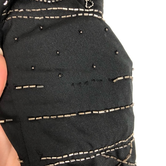 Free People Embellished Mini Slip Dress Size Medium Black Sleeveless Beaded - Picture 9 of 10